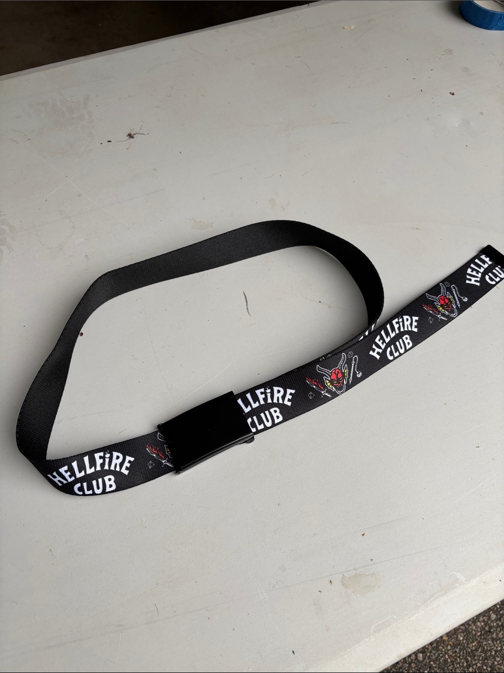 Hellfire Club Black Graphic Webbing Belt